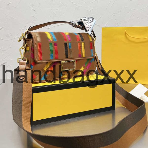 

multicolor baguette bag canvas handbag women crossbody bags embroidery letter magnetic hasp cross body purse gold hardware detchable handle