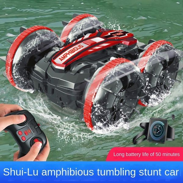 

est radio controlled car 2.4g amphibious stunt rc car double-sided drift flip tumbling driving gesture electric toys for boy 220721
