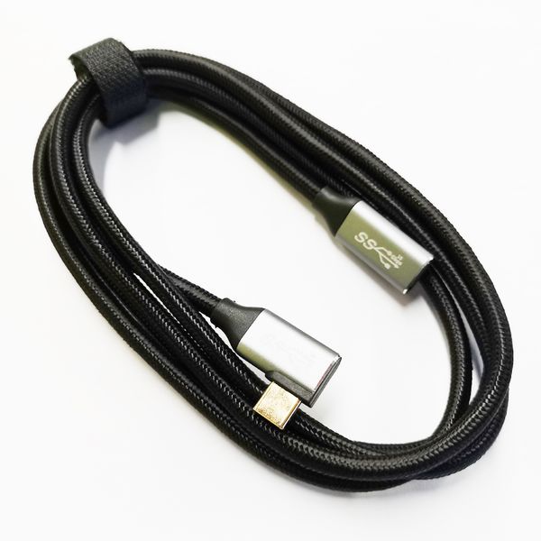USB-Kabel, 90 Grad abgewinkelt, USB 3.1 Typ C, Stecker auf Buchse, PD 100 W, Schnellladegerät, Gen2, USB-C-Schnellladekabel, 1,5 m/2 Stück