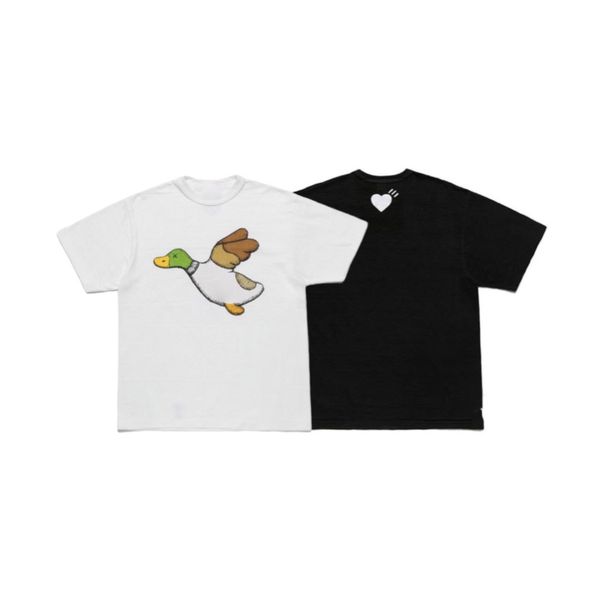 

22ss teenager cartoon swan geese printed tee summer men women couples classic high end short sleeve casual simple fashion breathable street, White;black