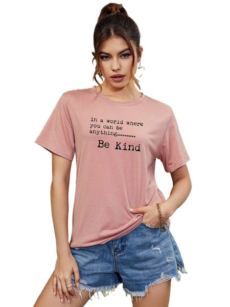 

slogan graphic round neck tee z5k8#, White