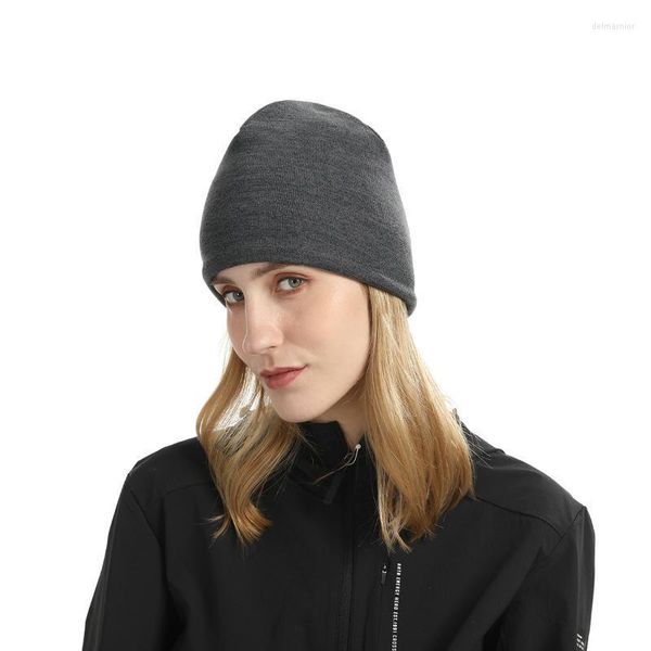 Beanie/Schädelkappen 2022 Herbst Winter Hüte Für Frauen Mann Radfahren Laufen Gestrickte Hut Einfarbig Outdoor Winddichte Motorhaube Hijab Kopf Beanie C