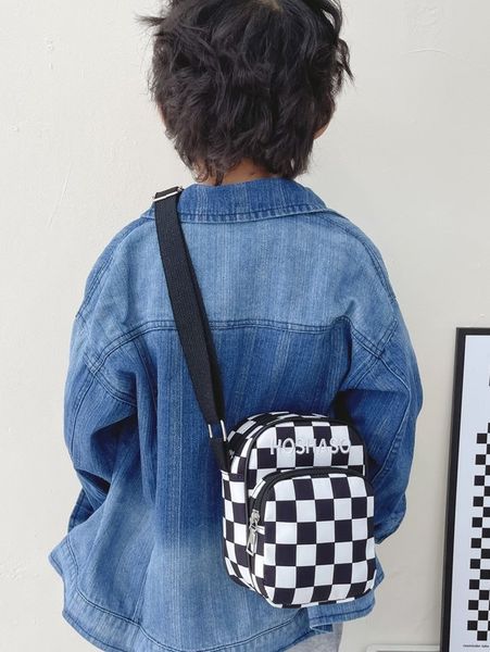 

kids checkered graphic crossbody bag she