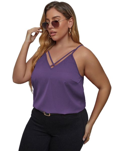 

plus crisscross cami k7so#, Black