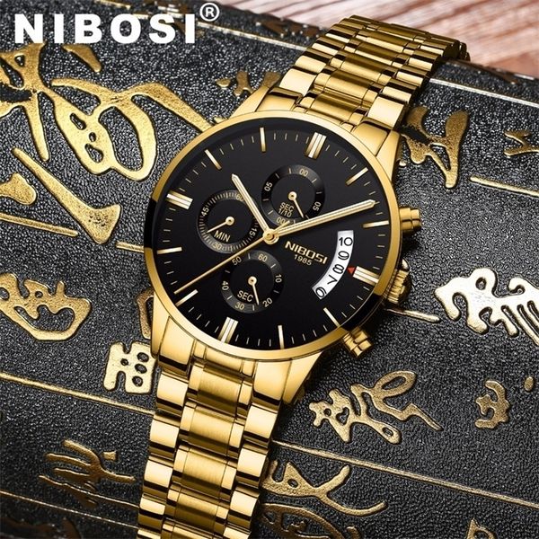 

nibosi men watches luxury famous brand mens fashion casual dress watch military quartz wristwatches relogio masculino saat 220705, Slivery;brown