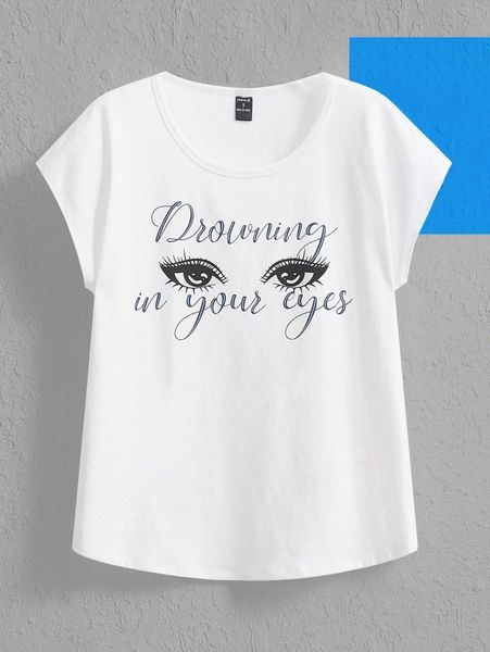 

x rosie figure & letter graphic batwing sleeve tee c0rx#, White