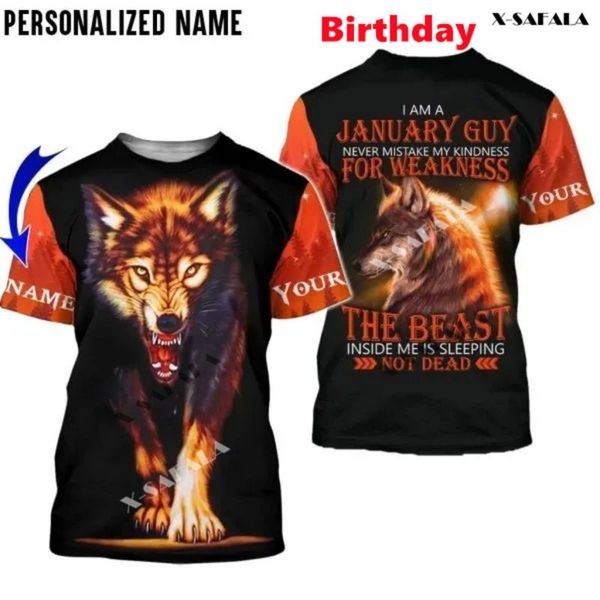 

angry wolf animal custom name 3d full print slim t-shirt tees men short sleeve casual milk fiber breathable quick dry sport 220619, White;black