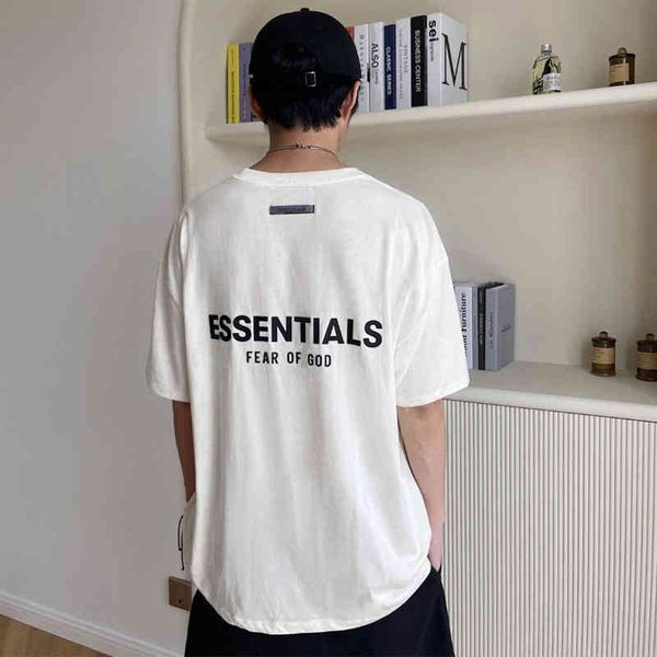 

high street fog thread sleeve adhive loose fashion brand printed t-shirt 2022 luxury brand fashion design sweatshirts, White;black