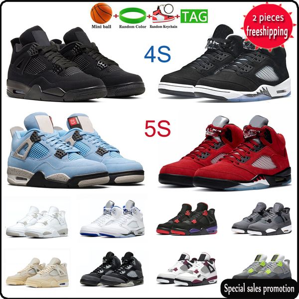 

2022 jumpman4s basketball shoes 4s 5s jumpman 4 5 black cat raging bull oreo university blue bred cement sail mens trainers sneakers eur 36-