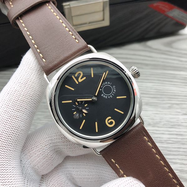 

mens watch automatic mechanical watches for men wristwatch 44mm fashion classic business designer wristwatches stainless steel case montre d, Slivery;brown