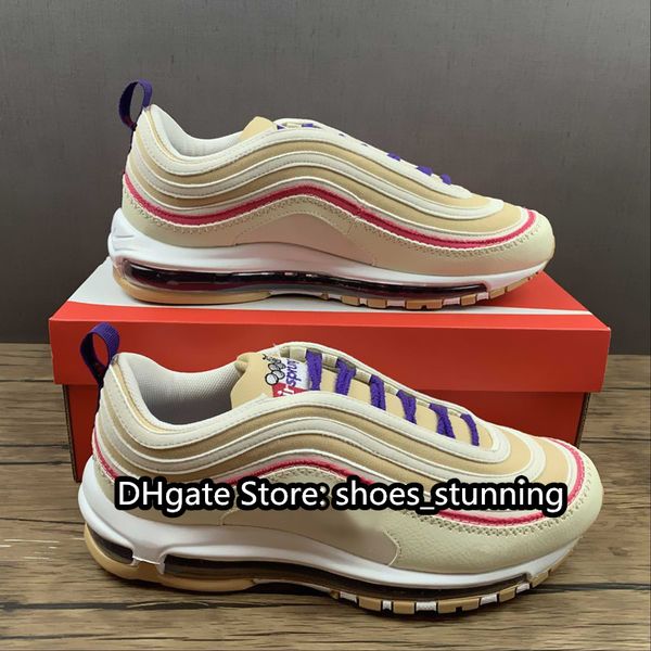 

brand shoes running maxs 97s se rice purple white sneakers streetwear shoe outdoor sneakers sports original