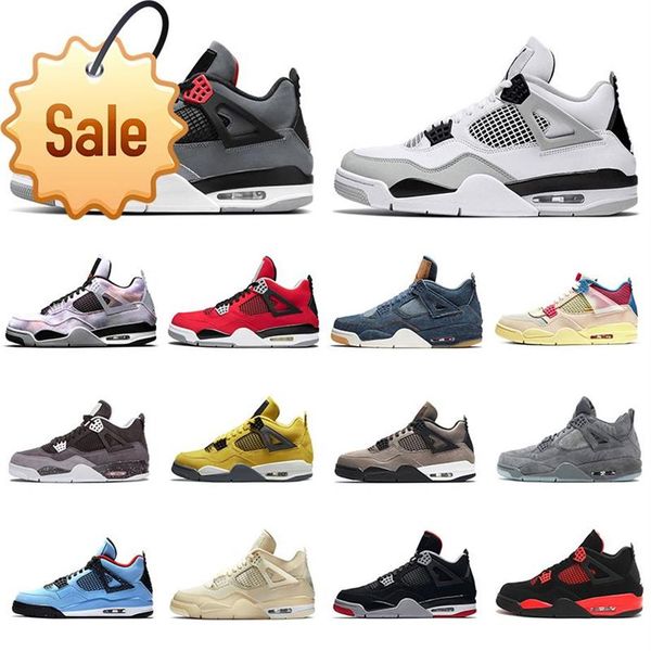 

authentic jorda 4 jordens 4s basketball shoes infrared military black red thunder cement noir guava ice outdoor men women sports s318j