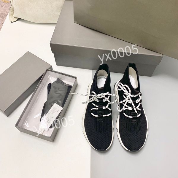 

designer casual shoes platform black mens woman trainer runner sneaker sock shoe master embossed lady womens speeds booties paris ly220103