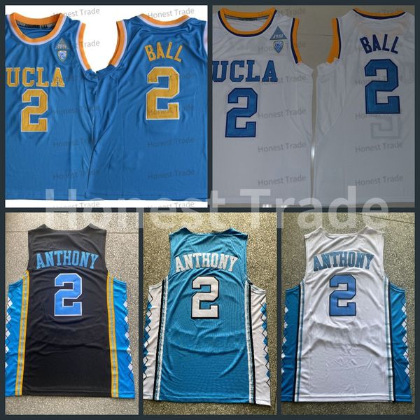 UCLA Bruins 2 Lonzo Ball Iowa Eyalet Siklonları 33 Larry Jersey Kuzey Carolina 2 Cole Anthony Blue White College Basketbol Formaları