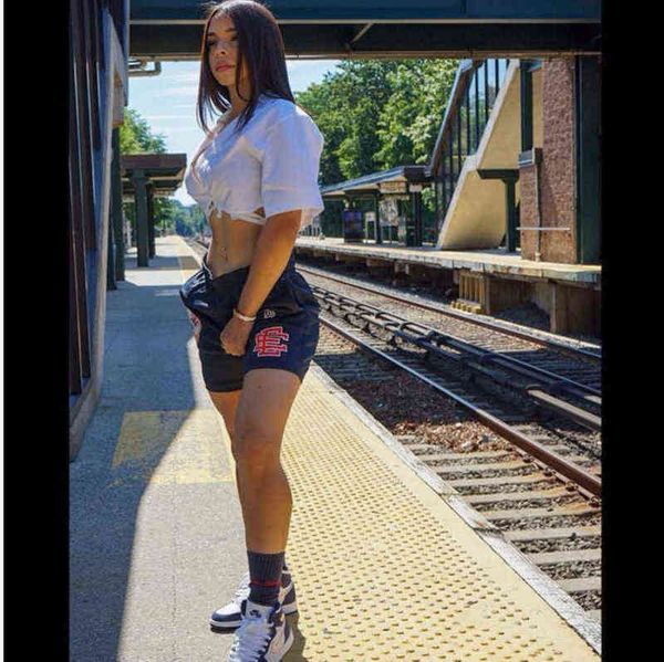 

eric emanuel ee basic short men's fitness shorts newyork city skyline beach sports pants basketball training street trend major leag sw, White;black