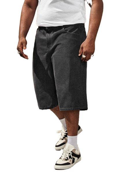 

extended sizes men slant pocket wide leg jeans u6z6#, Blue