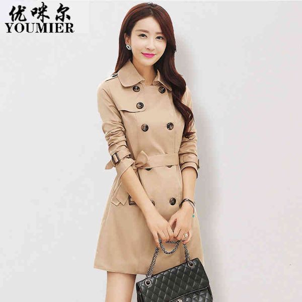 

women's trench coats spring women's windbreaker coat and autumn korean large middle long slim gfb8, Tan;black