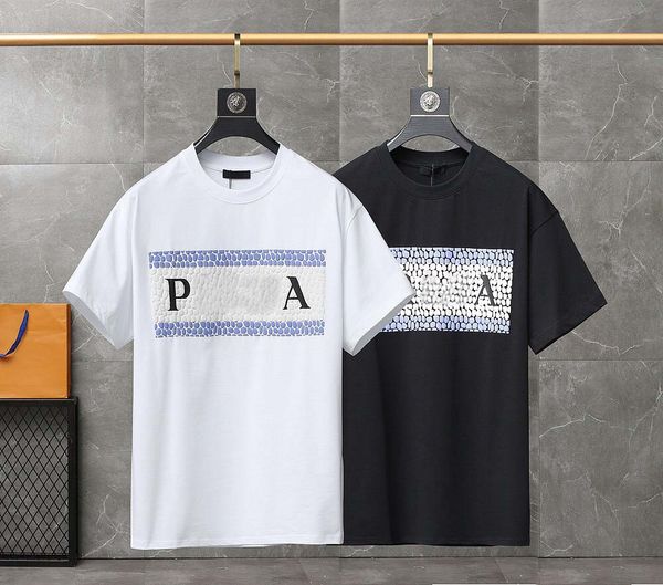 

2022 designer men black t shirts fashion france letter gradient printing craft logo short sleeves white t-shirts man shirts women sweater co, White;black