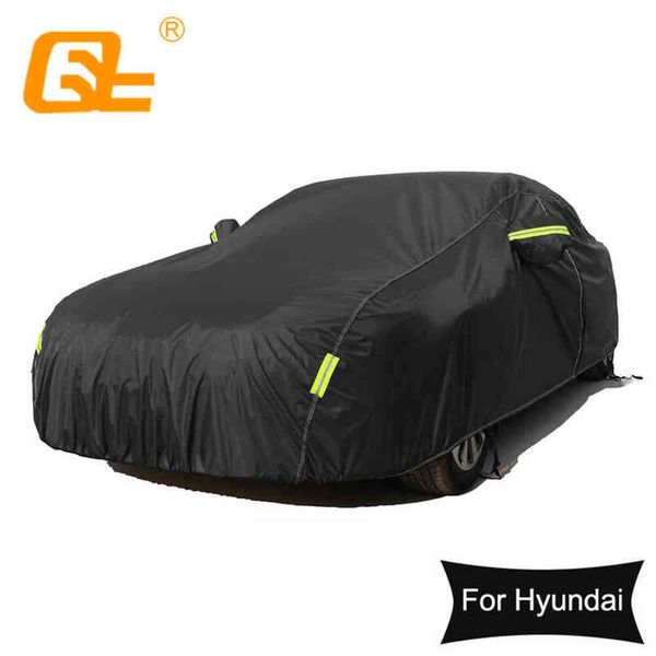 

universal waterproof full car covers outdoor sun uv protection dust rain snow protective for hyundai santa fe tucson sonata w220322