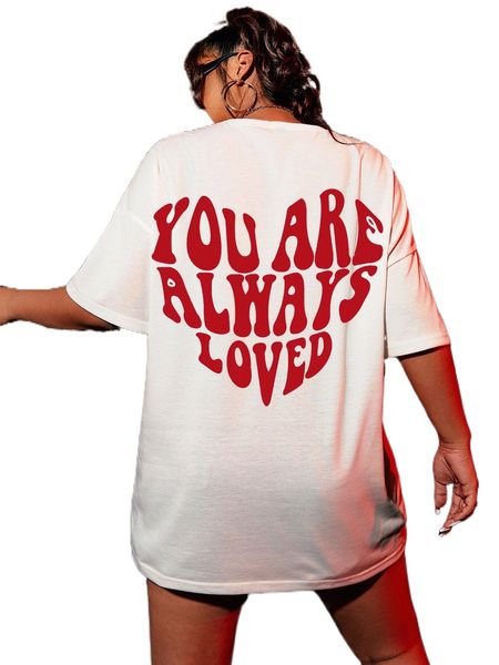 

plus slogan graphic drop shoulder tee q5kx#, Black