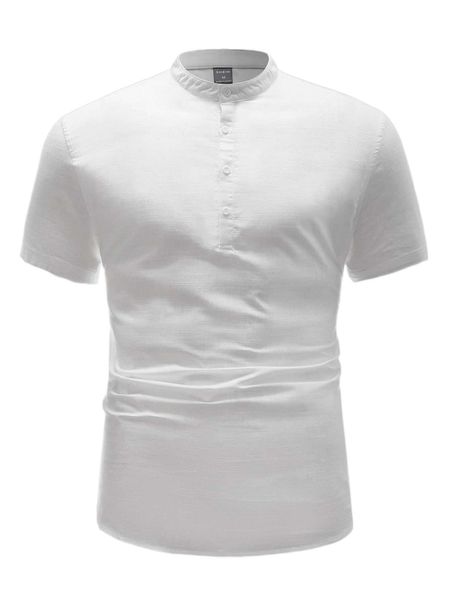

men mock neck half button shirt d6vr#, White;black