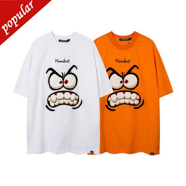 

brand men's fashion trend clothing wholesale hiphop t-shirt men oversize loose short sleeve top, White;black