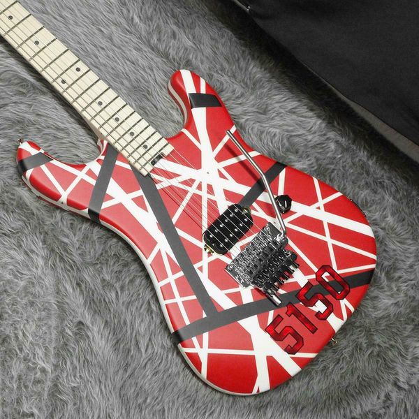 

striped series 5150 mn red with black and white stripes electric guitar