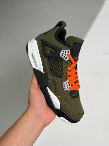 

with box 2022 4 olive canvas basketball shoes men fire red ligtht steel grey 4s sneaker
