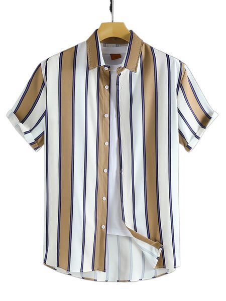 

men striped print shirt without tee x2c1#, White;black