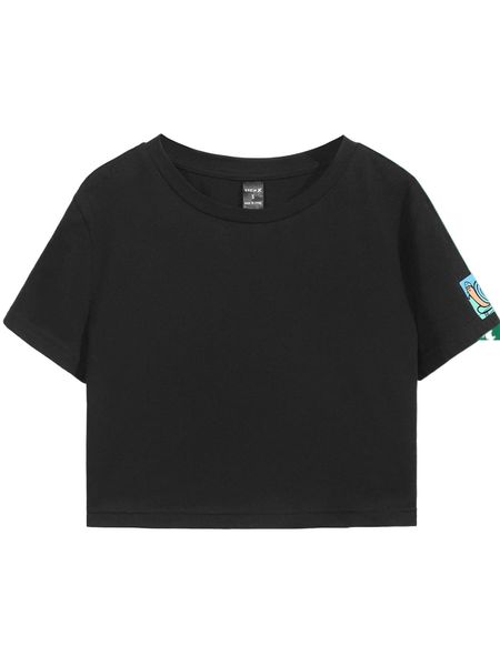 

x cassie podish cartoon graphic crop tee p2sv#, White