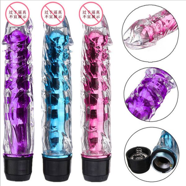 Vibratore per le donne Realistico Jelly Dildo Potente stimolatore del clitoride del punto G Massaggio vibrante Giocattoli sexy erotici per adulti