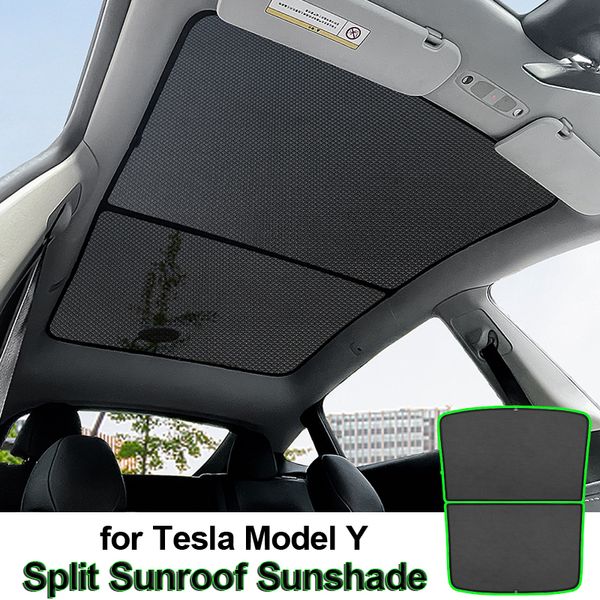 

split style sun roof shade for tesla model y 3 2022 2021 sunroof sunshade model3 modely accessories skylight protector uv blind shading car