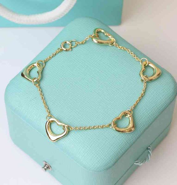 

dijia t letter 5 love bracelet peach heart bracelet, Black