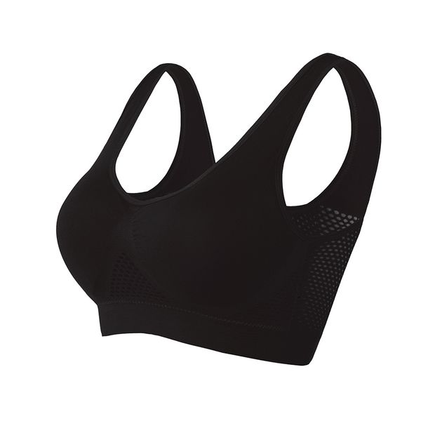 

s-6xl hollow out women sport bra fitness yoga running vest underwear padded crop underwear no wire-rim gym bras, Red;black