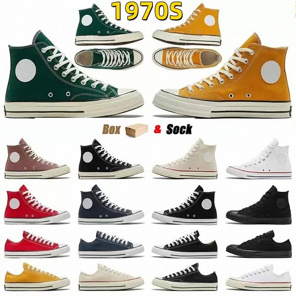 Klassische lässige 1970er Jahre Leinwandschuhe Männer Frauen High Low All Stars Sneakers Chuck 70 Chucks 1970 Plattform Schwarz Logo 35-44 f7DT #