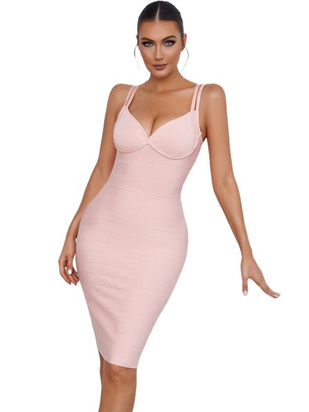 

solid bustier cami bandage dress j2es#, Black;gray