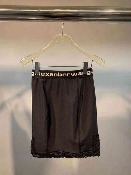 

skirts dangjia spring and summer letter lace knitted bag hip split slim skirt women's fashion, Black