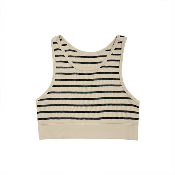 

women's & tees sports stripe knitted suspender tanks vest summer spice girl tight outer wear inner bottom top, White