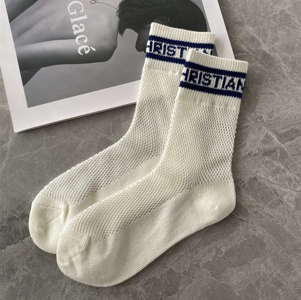 

letter classic love womens hosierys brand d's sock spring summer hollow tube fashion style socks mercerized wool female hosiery thin co, Black;white