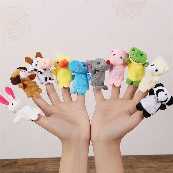 Cartoon Animal Family Finger Puppet Brinquedos de pelúcia macia Play Play Tell Story Plow Doll Educational Toys for Children Gift 220531