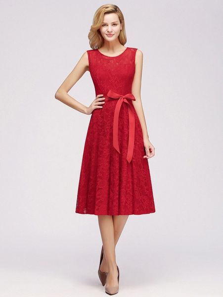 

babyonline d.r.e.s.s. sleeveless belted lace dress h677#, Black;gray