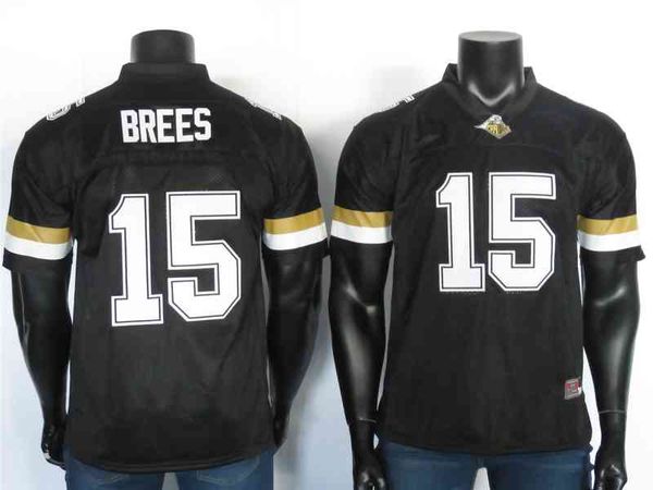 

2019 rare purdue boilermakers jerseys 15 drew brees jersey black men's college football jersey stitched