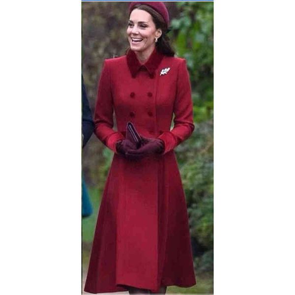 

women's wool & blends princess kate middleton coat winter women turn-down collar long sleeve outwear elegant np0862c 295t, Black