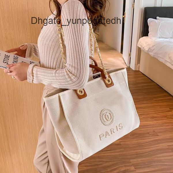 

luxury fashion designers beach bags brand ch women handbags pearl evening bag female canvas portable high-capacity classic trend big handbag, Black;red