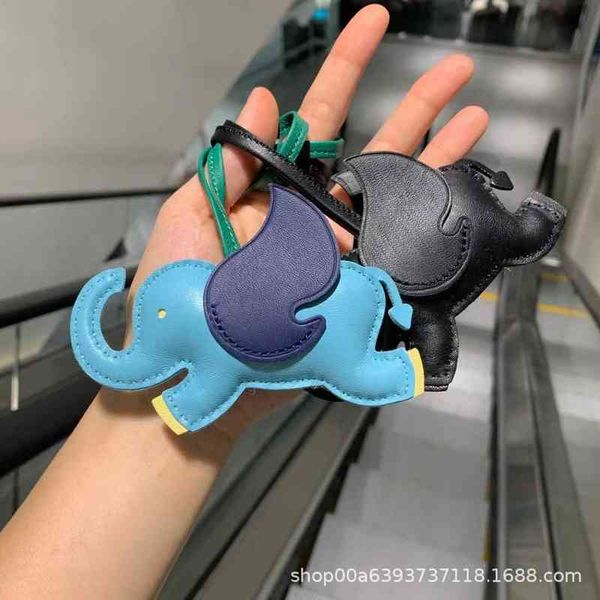 

light luxury leather bag pendant small flying elephant head layer sheepskin pure manual sewing stray pendant