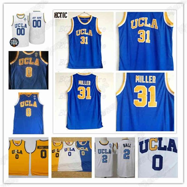 2021 Final Dört 4 Özel UCLA Basketbol Jersey NCAA Koleji Johnson 31 Miller Kiki Vandeweghe Walton Jaime Jaquez Jr. Cody Riley 10 Tyger