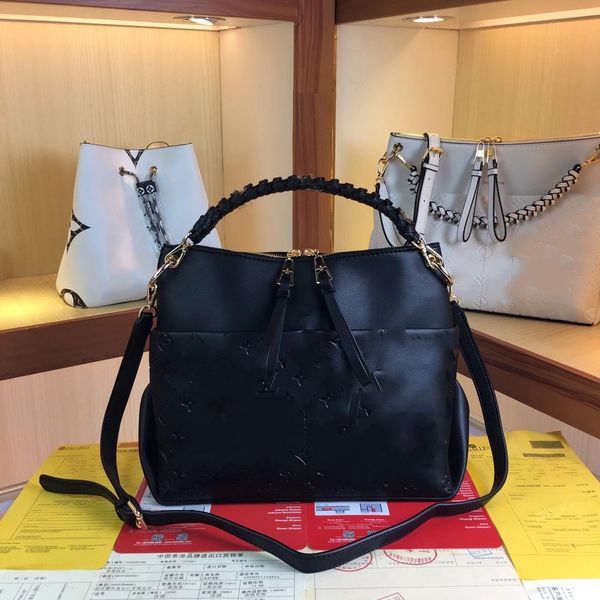 

hh maida melie tuileries besace designer knitting shoulder bag luxury women handbag fashion crossbody bags genuine leather embossed flower, Red;black