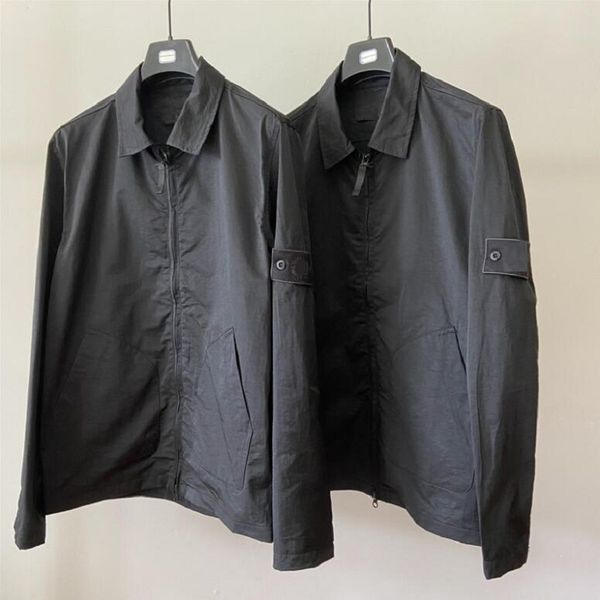 Herrenjacken 2022 Ss Dyed Ghost Jacket S'i' Men Stretch Cotton Satin Utility Outdoor Coat Armband Tops Größe M-XXL Schwarz