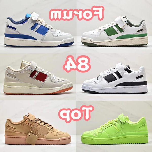 

shoes forum 84 low og running men women sneaker sail black white burgundy gum orbit grey dipped yellow sun tri-color green pink