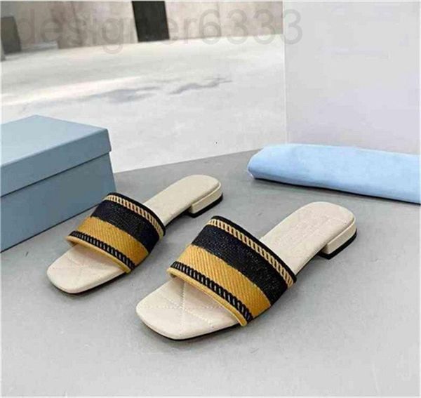 

slippers designer designer women embroidered sandals fabric triangle slides mules knitted slipper womens home flip flops casual summer leath, Black
